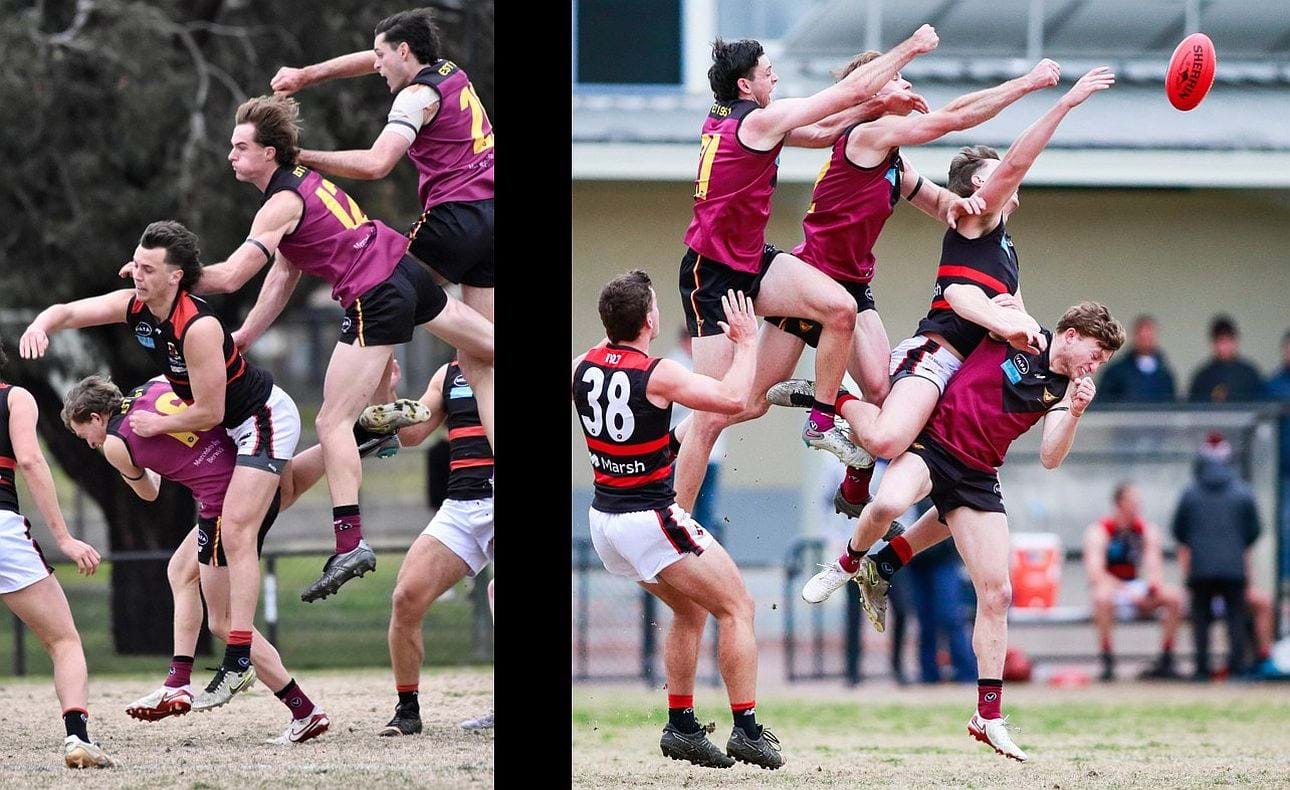 A two-sided view of spectacular flies from Kye Turner, Hugo Lynch (12) and, at the bottom of it all, Rayner Seccull (16)