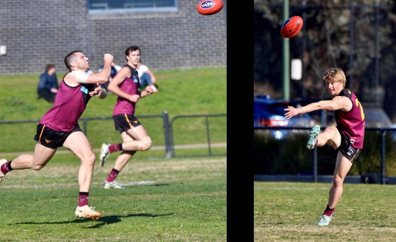Clearances by hand and foot from James Paul and Flynn Gregor in the Round 14 match against Uni Blues
