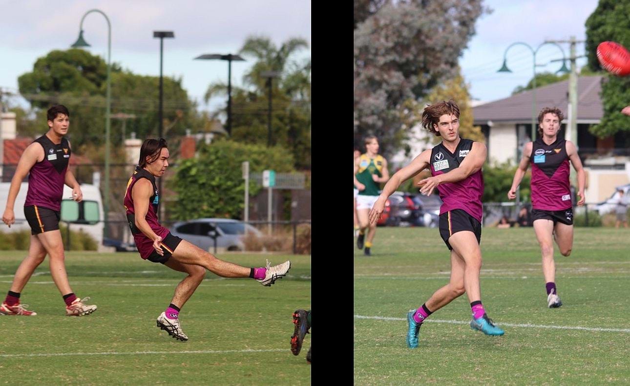 The U19s enjoyed a solid win over Old Trinity in their second-round match; Matthew Cowell and Jack Tuffley get their kicks away