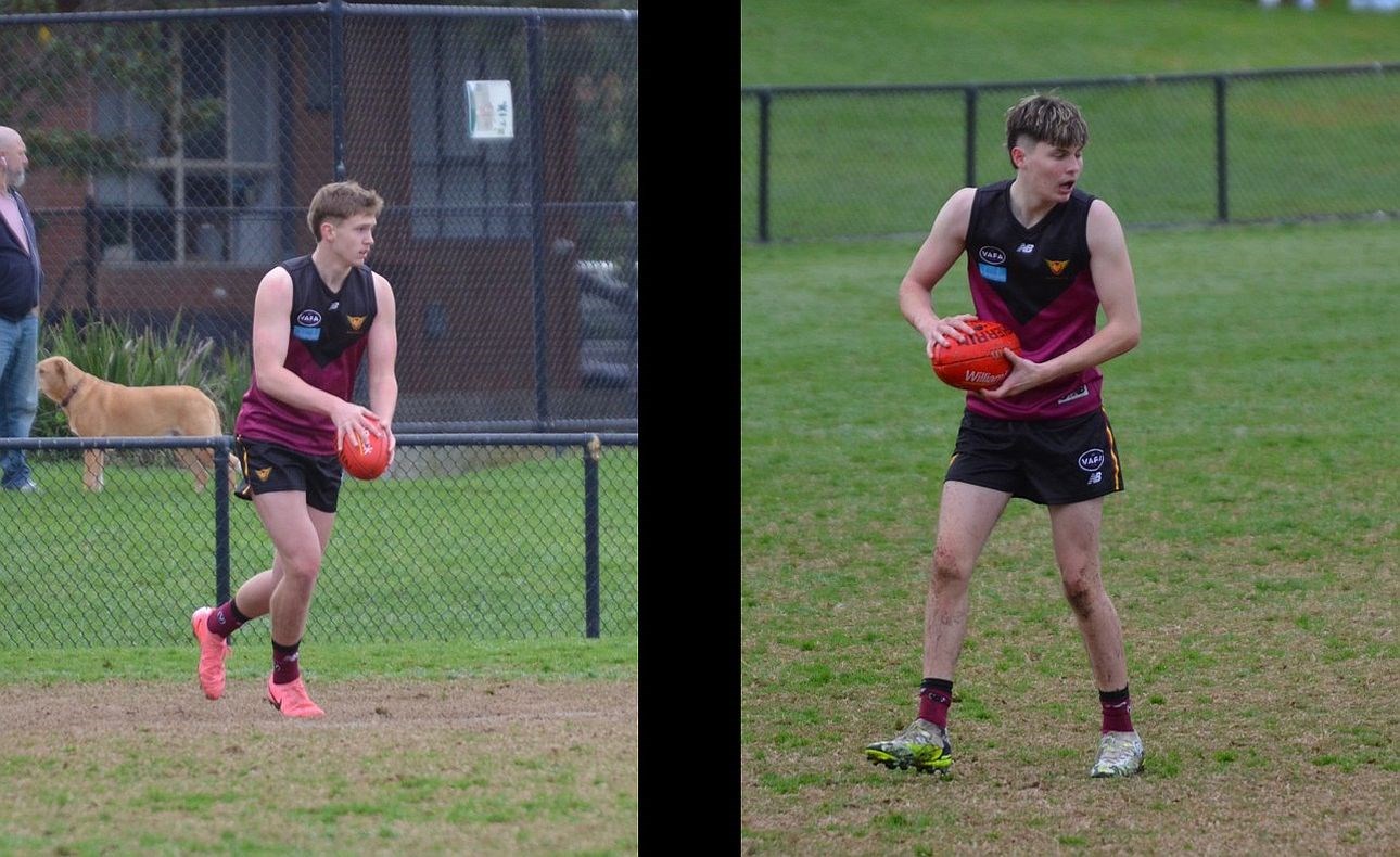 Will Dempster and Oscar Bailey look to clear from defence