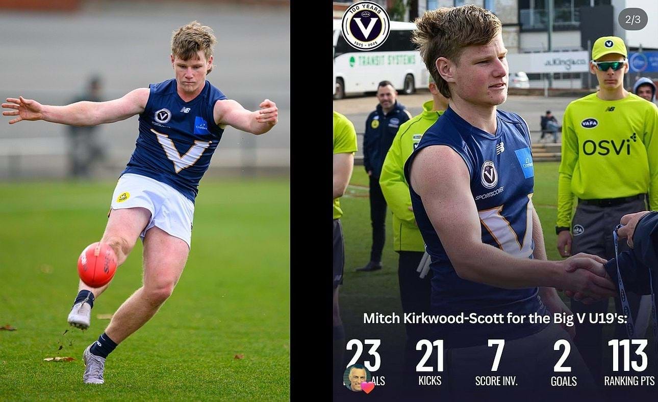 Mitch Kirkwood-Scott played for the VAFA Under-23 team and won the medal for best afield