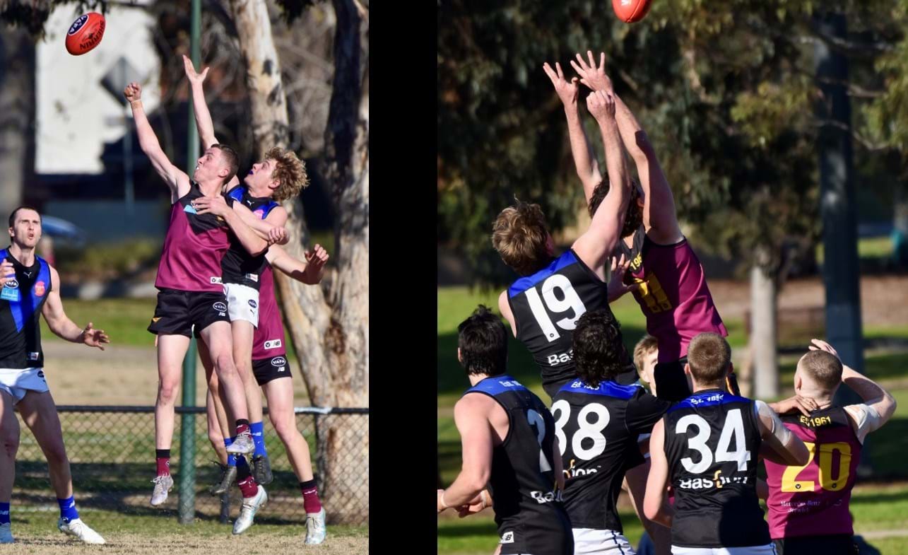 The long arms of James Connell and Lachie Vaughan