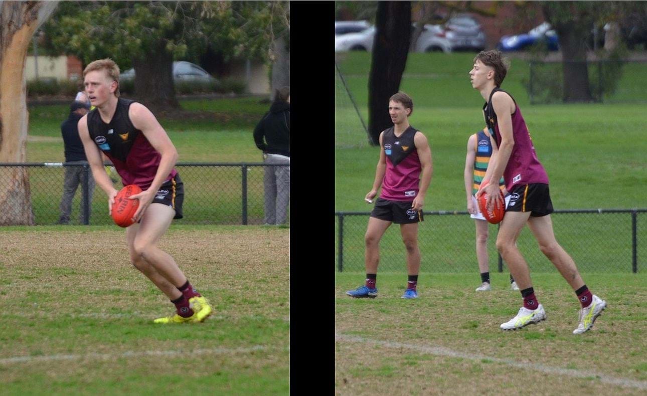 Charlie Wigney and Tyson Carty in possession