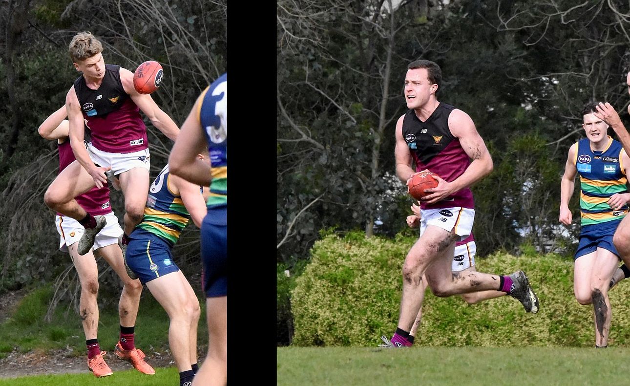 Hugo Nosiara on the jump, Max Sievers on the run