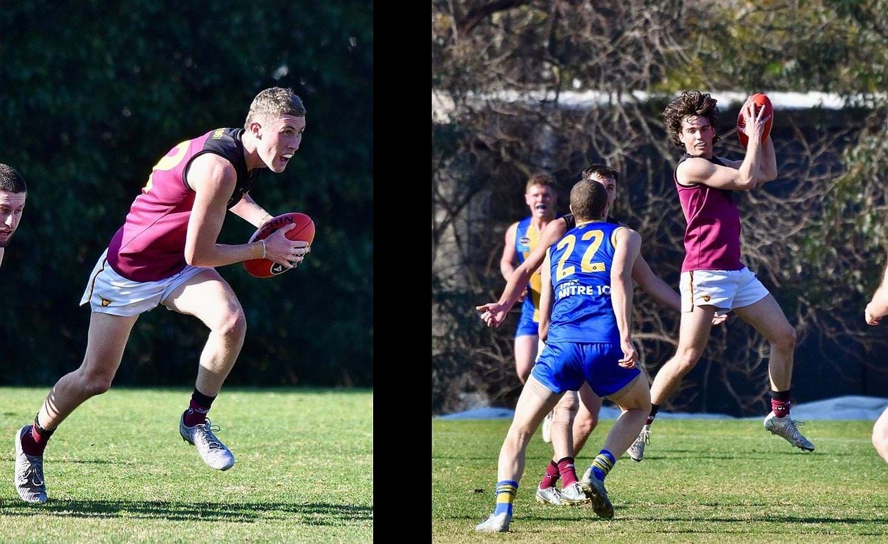 James Connell heads out of defence and Noah Higgins marks comfortably
