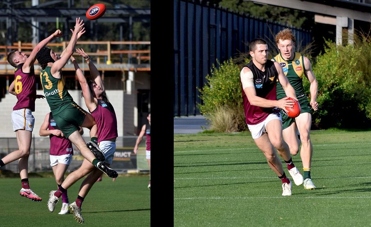 James Connell behind the pack and Liam Wood at the front of it; James Paul makes a dash in his return to the Seniors