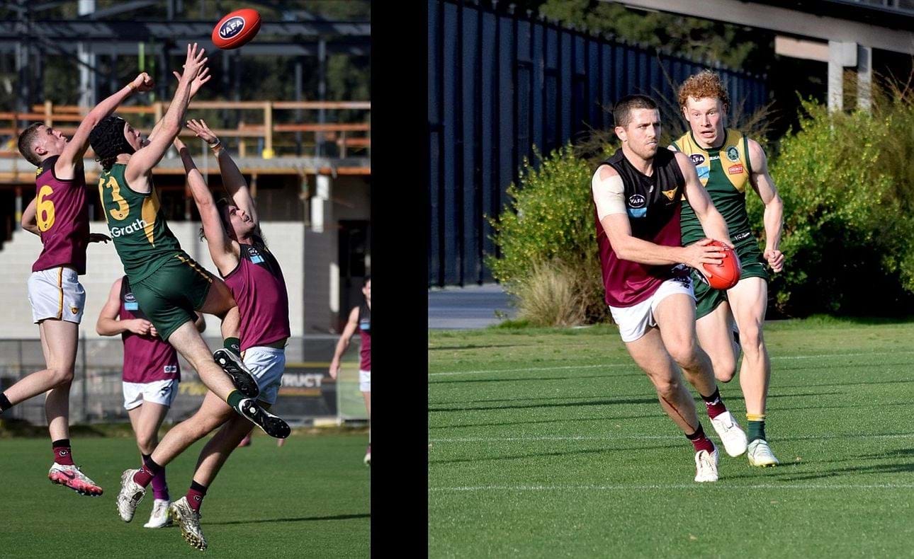 James Connell behind the pack and Liam Wood at the front of it; James Paul makes a dash in his return to the Seniors