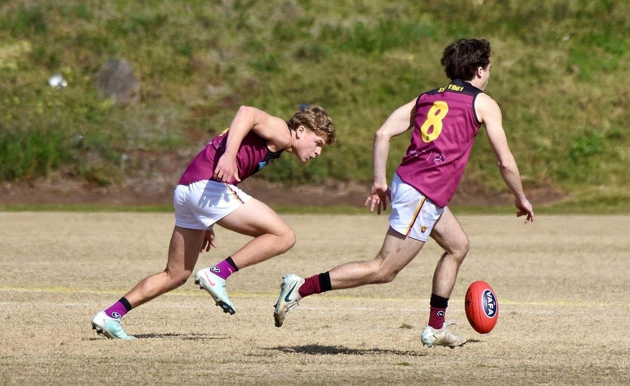 Hugo Nosiara and Noah Higgins (8) team together for the Seniors