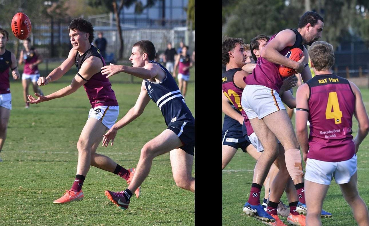 A handball for James Blight and a mark for Jack Bell