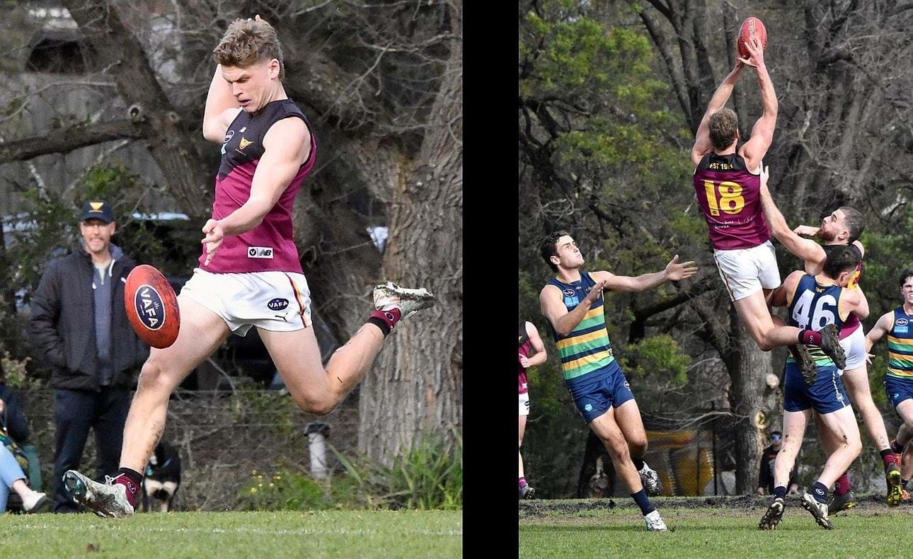 Hugo Nosiara clears and Bailey Yates (18) takes a towering mark
