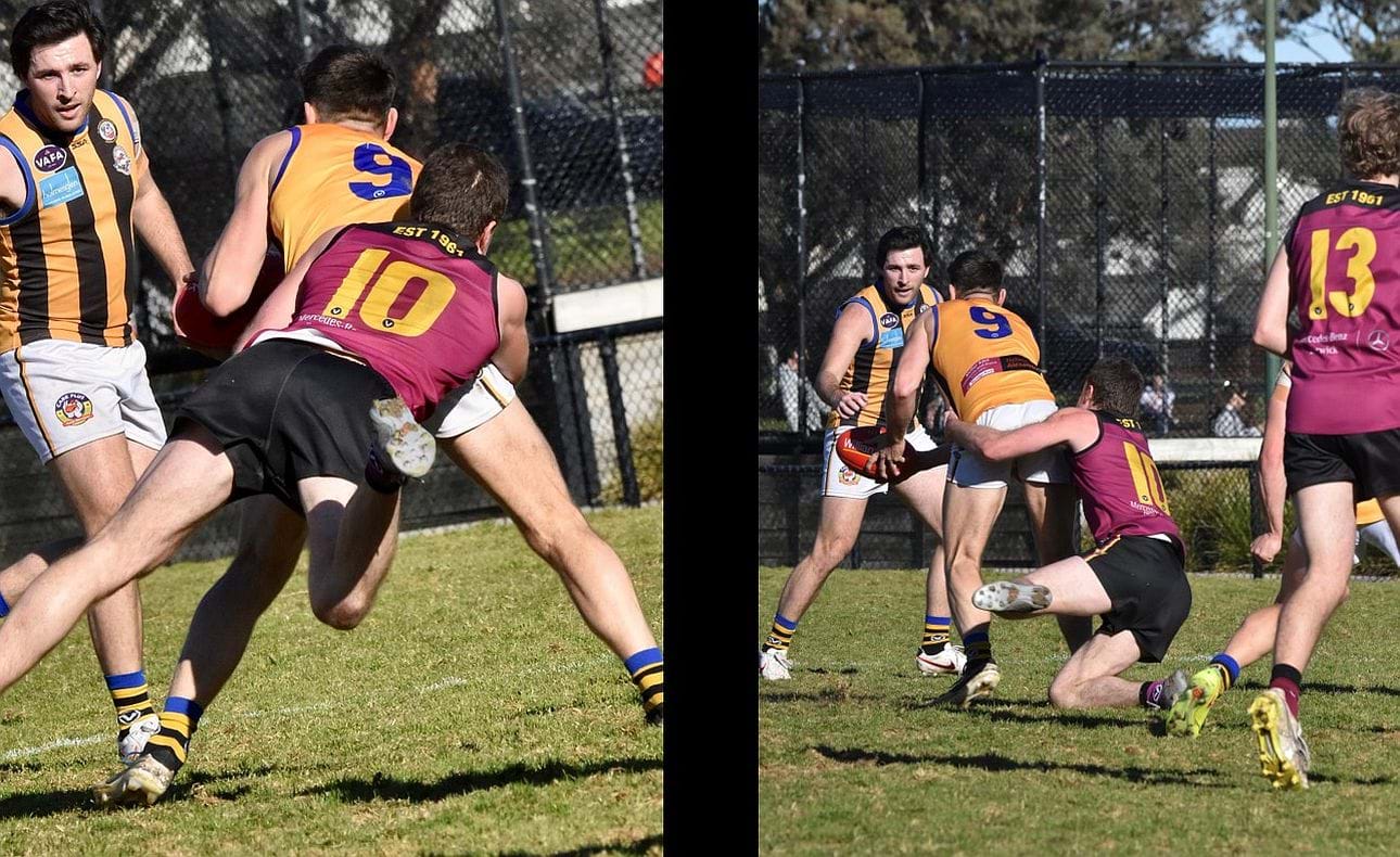 Dog with a bone; Max Sievers (10) with yet another tackle