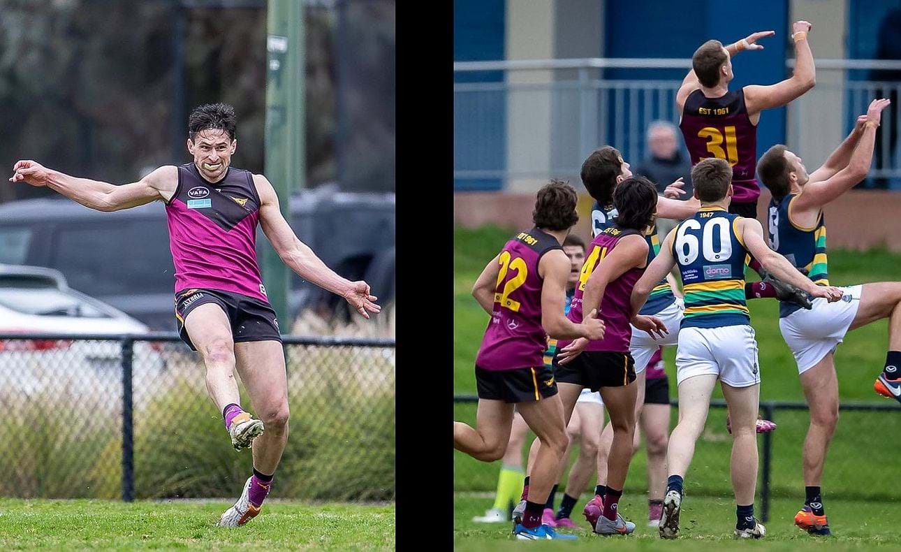 Brede Seccull surges forward, Baily Yates (31) in great position to mark