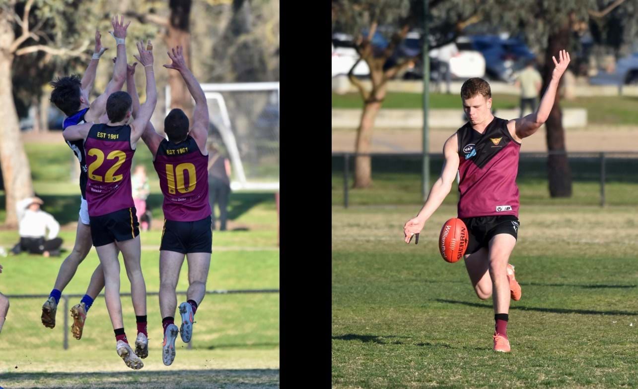 James Connell (22) and Max Sievers (10) in synch, Ziggy Nosiara in the clear