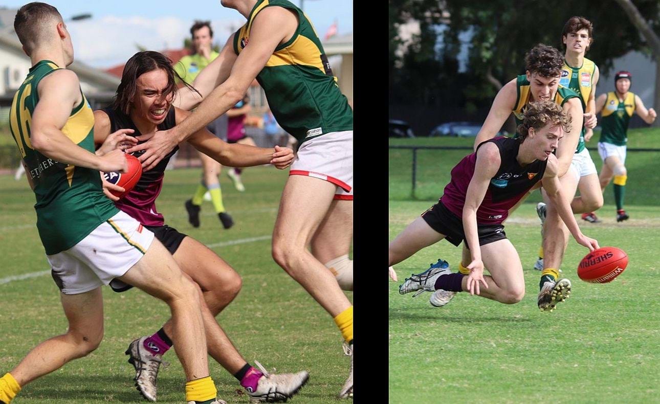 Matthew Cowell in all sorts of trouble; Nick Cleary at ground level