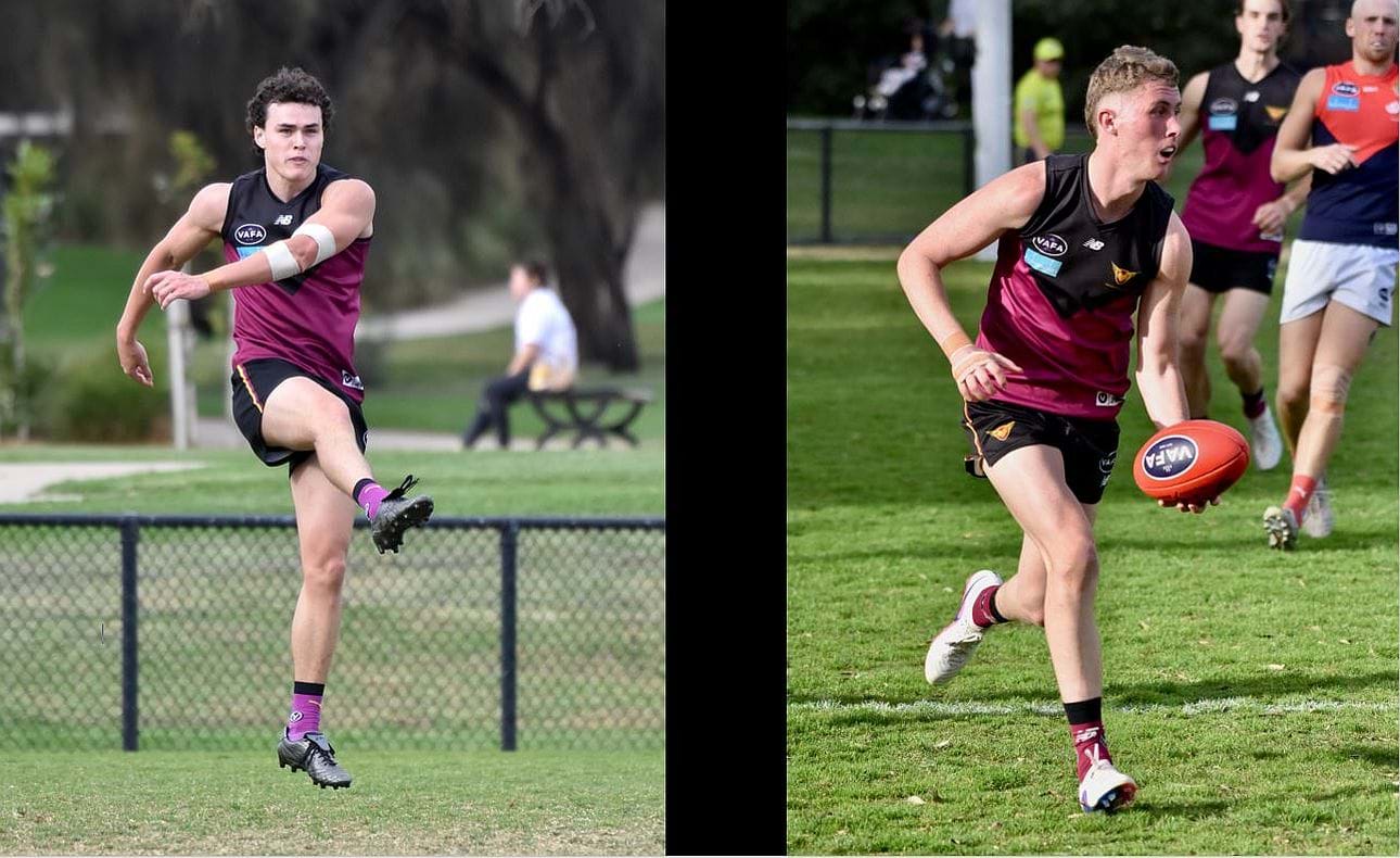 Josh Gillon and James Connell clear from defence