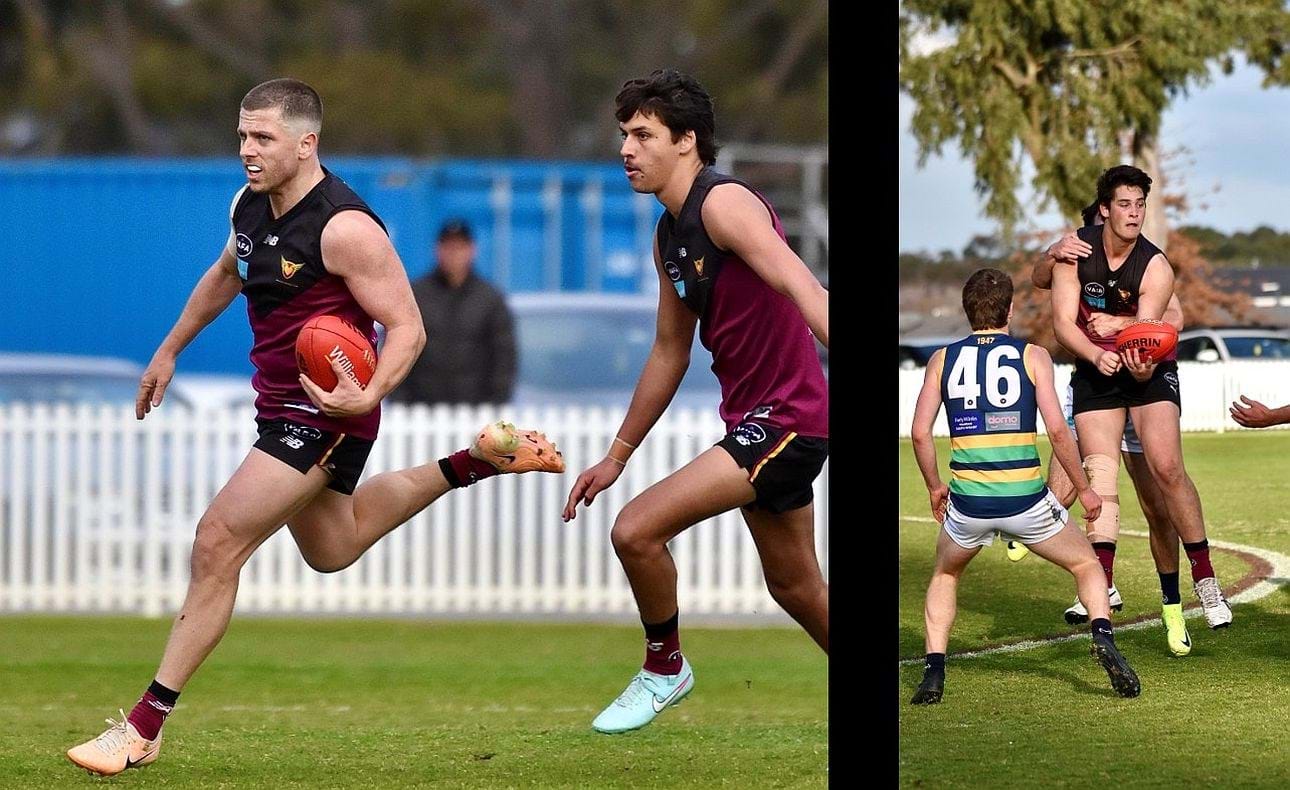 James Paul backed up by Cody Goonewardene; ruckman Ethan Hardeman struggles to handball away