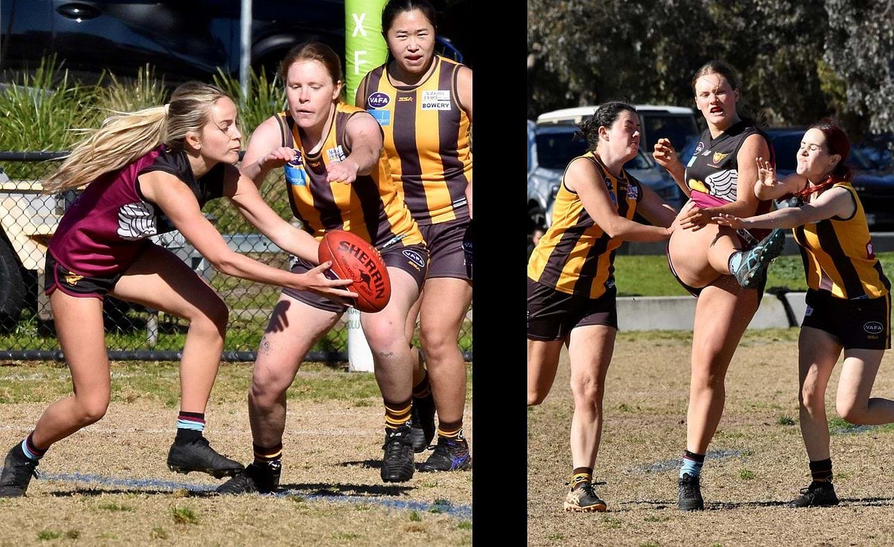Sienna Turudia and Ivy Compton in action