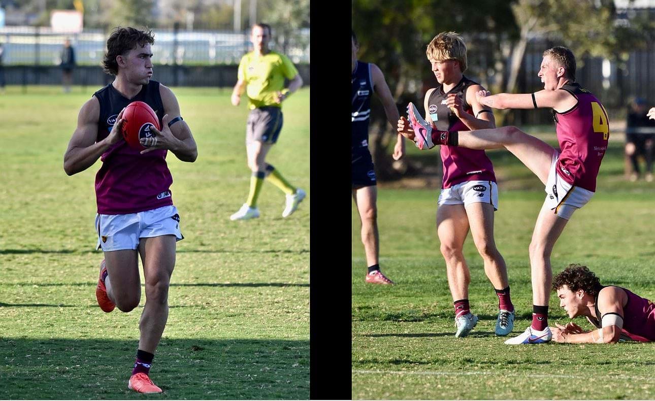 Ned Conway on the run and a clearing kick from James Connell