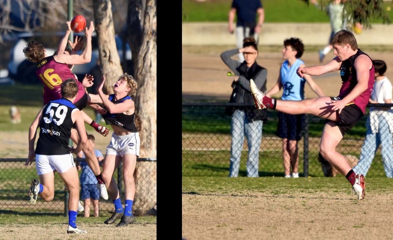 Lift off for Rayner Seccull (16) and another penetrating left foot kick from Liam Kirkwood-Scott