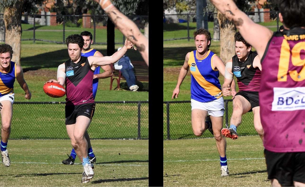 Returning skipper James Paul with a checkside kick