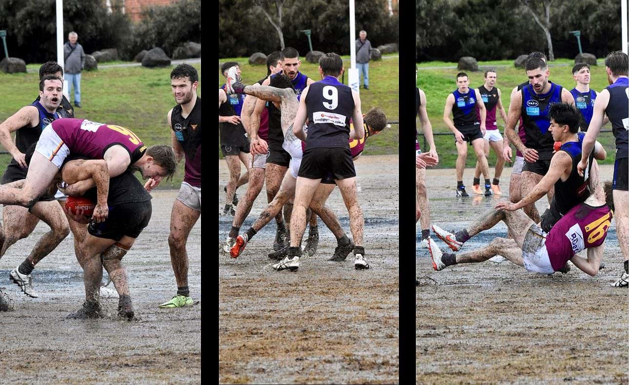 Ride 'em cowboy Rayner Seccull lays a tackle