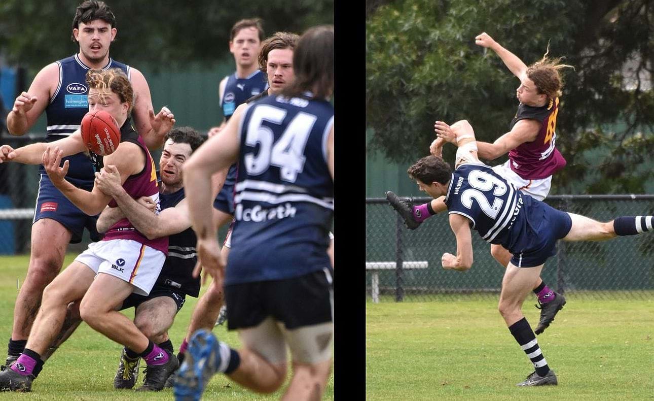 Finn Laity in action for the Reserves in their Round 6 match against Old Caulfield
