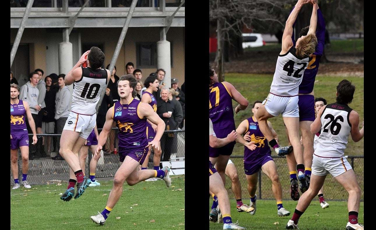 Marks to Max Sievers (10) and Charlie Harrop (42) on a cold June day at Harry Trott Oval for Round 9