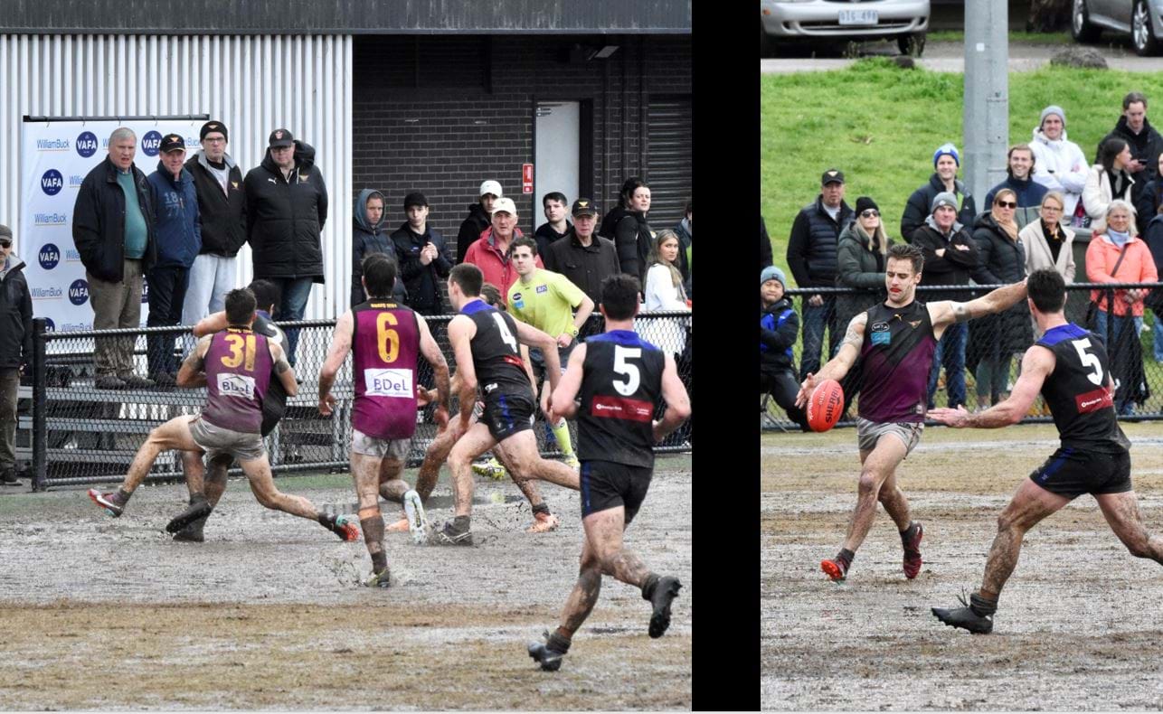 Brodie Steele's busy day continues watched by spectators including Andrew Langford-Jones, Heath Broadbent, Mark McHale and Andrew Bonwick