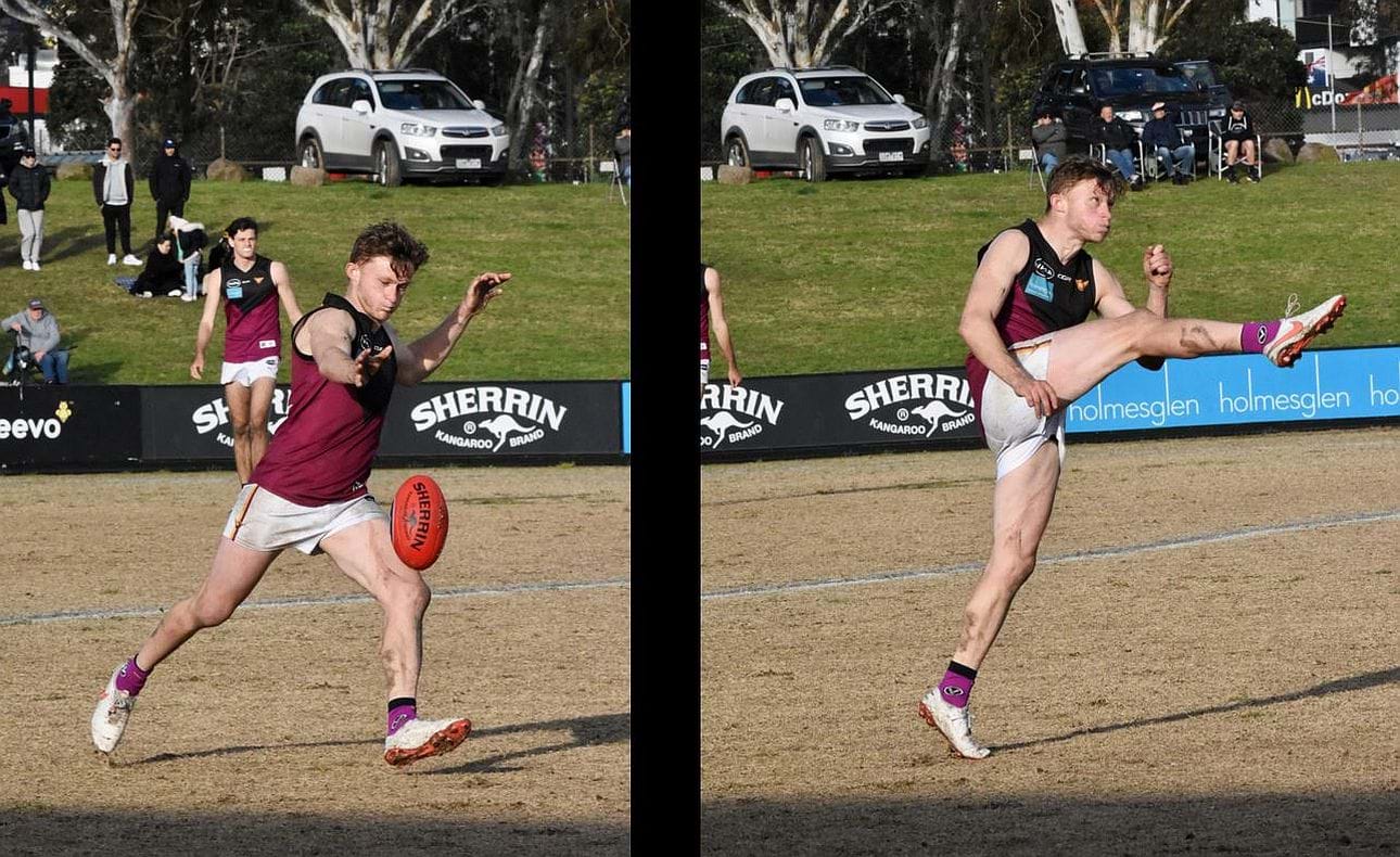 Rayner Seccull kicks long from the backline