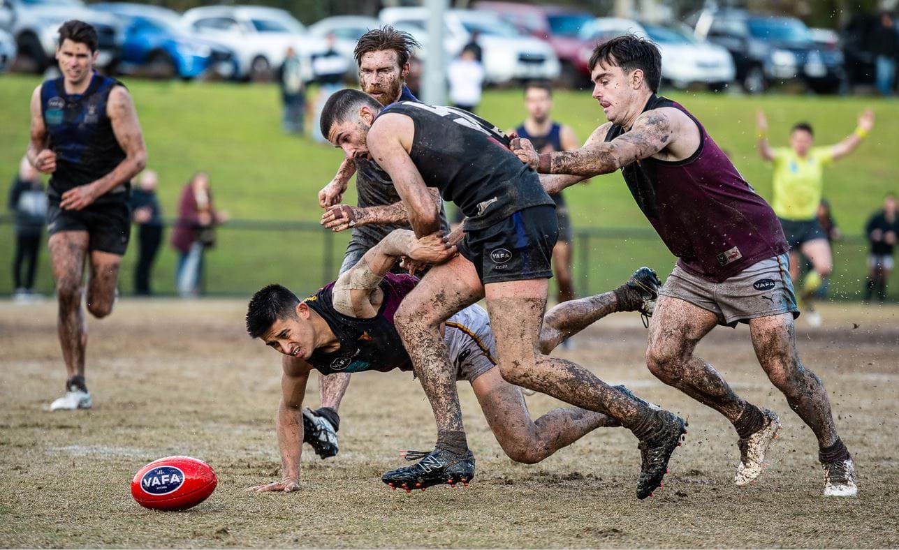 Jack McHale and Jayce Morgan battle in the pack