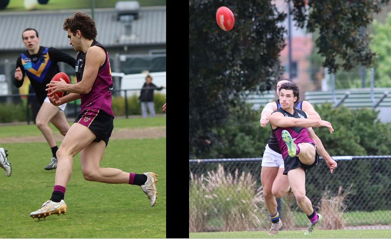 Tom Antonis swivels and Nick Giustiniano swings on to his trusty left boot