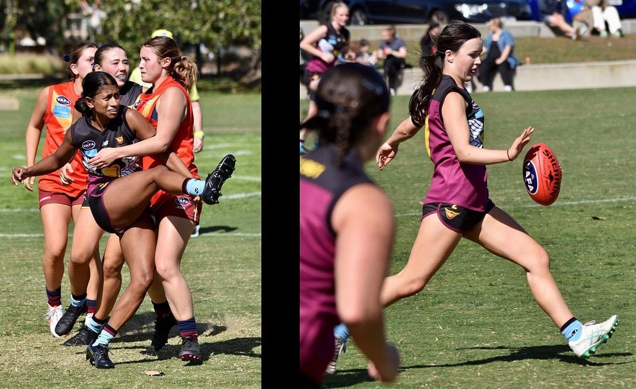 Pulli Gardiyawasam and Tess Baxter get their kicks away