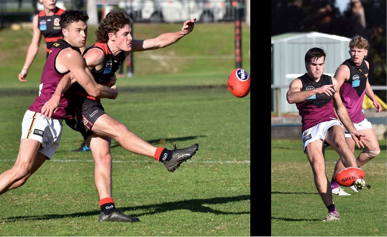 Sam Loewe tackles and Josh Gasparini kicks