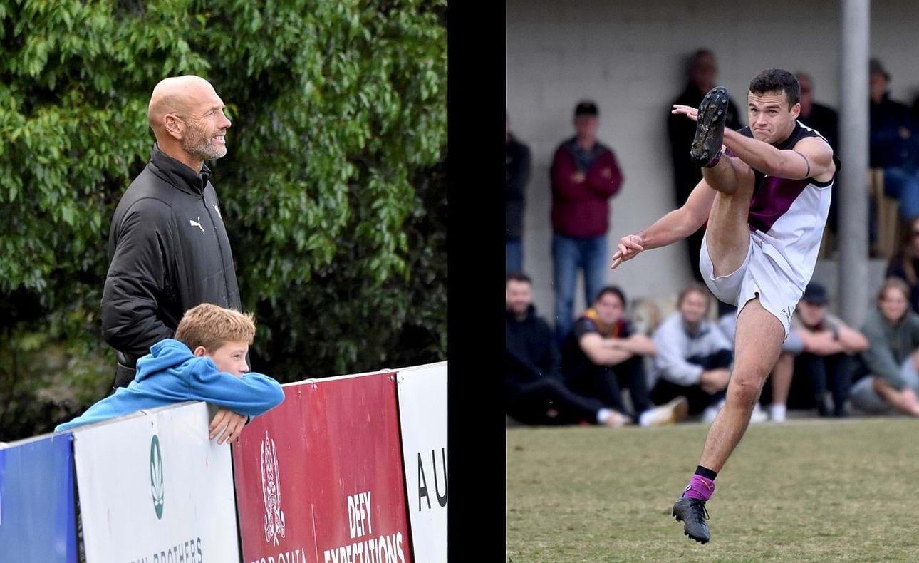 Sam Loewe gives father Stewart plenty to smile about with five goals in his last game before heading overseas