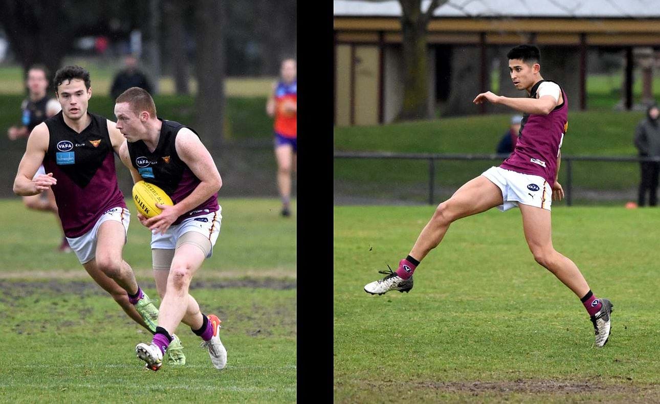 Dre Stefanakis backed up by Sam Loewe; Jack McHale kicks forward