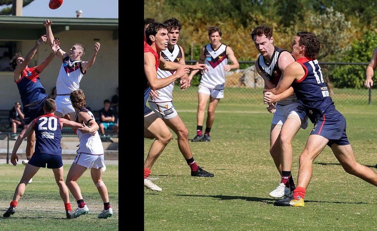 Hayden Whitaker in ruck and Seve Stefanakis tackled without the ball