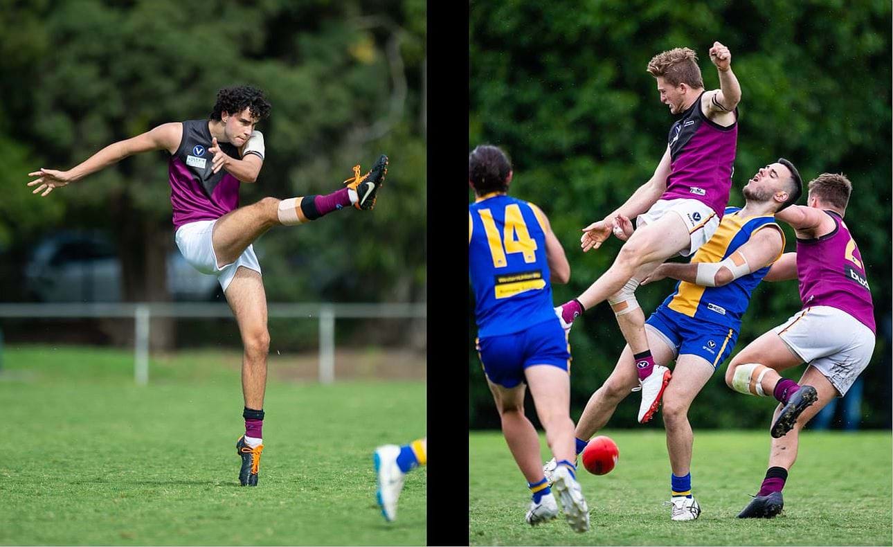 Ruckman Jack Bell boots forward and Raynor Seccull  makes a spectacular fly