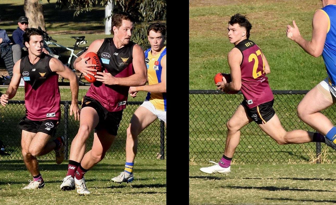 Harrison Jones and Olli Hotton (27) with ball in hand
