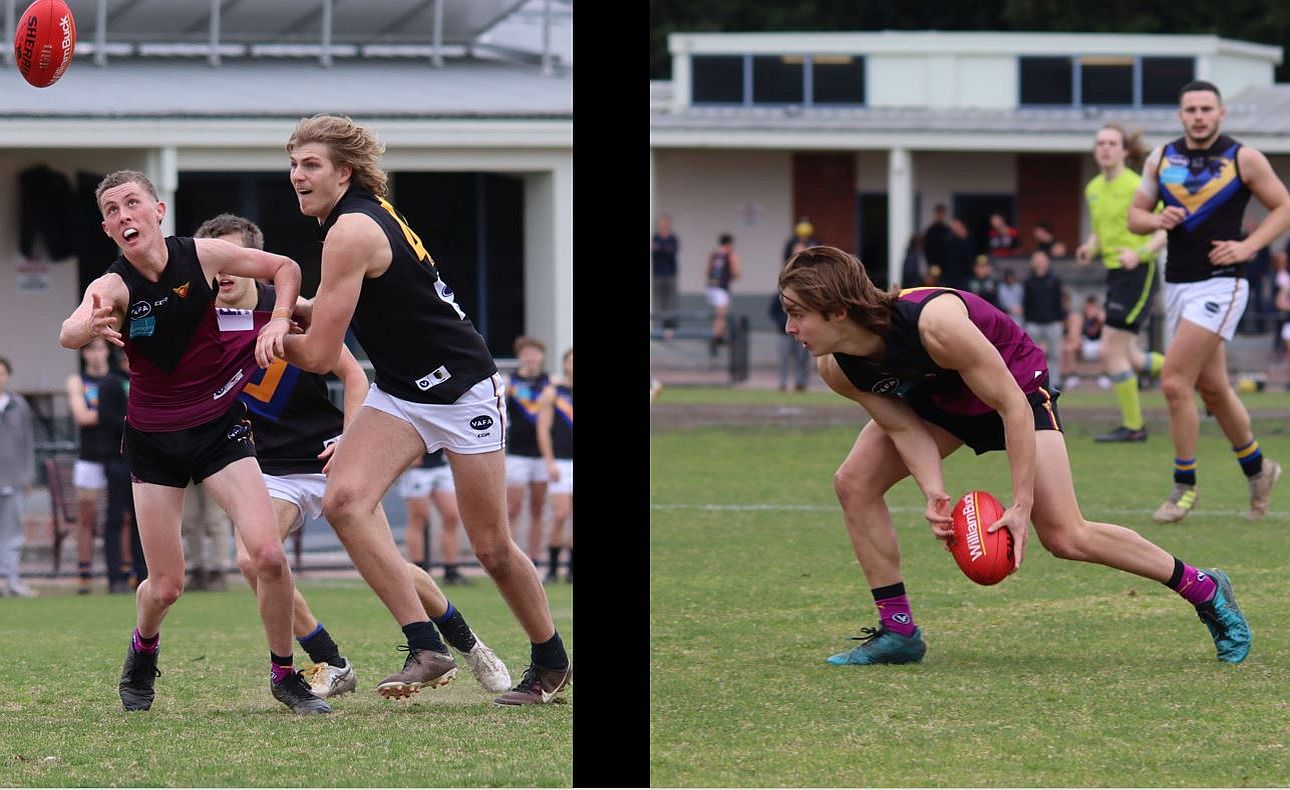 Eyes on the ball for James Connell and eyes forward for Jack Tuffley