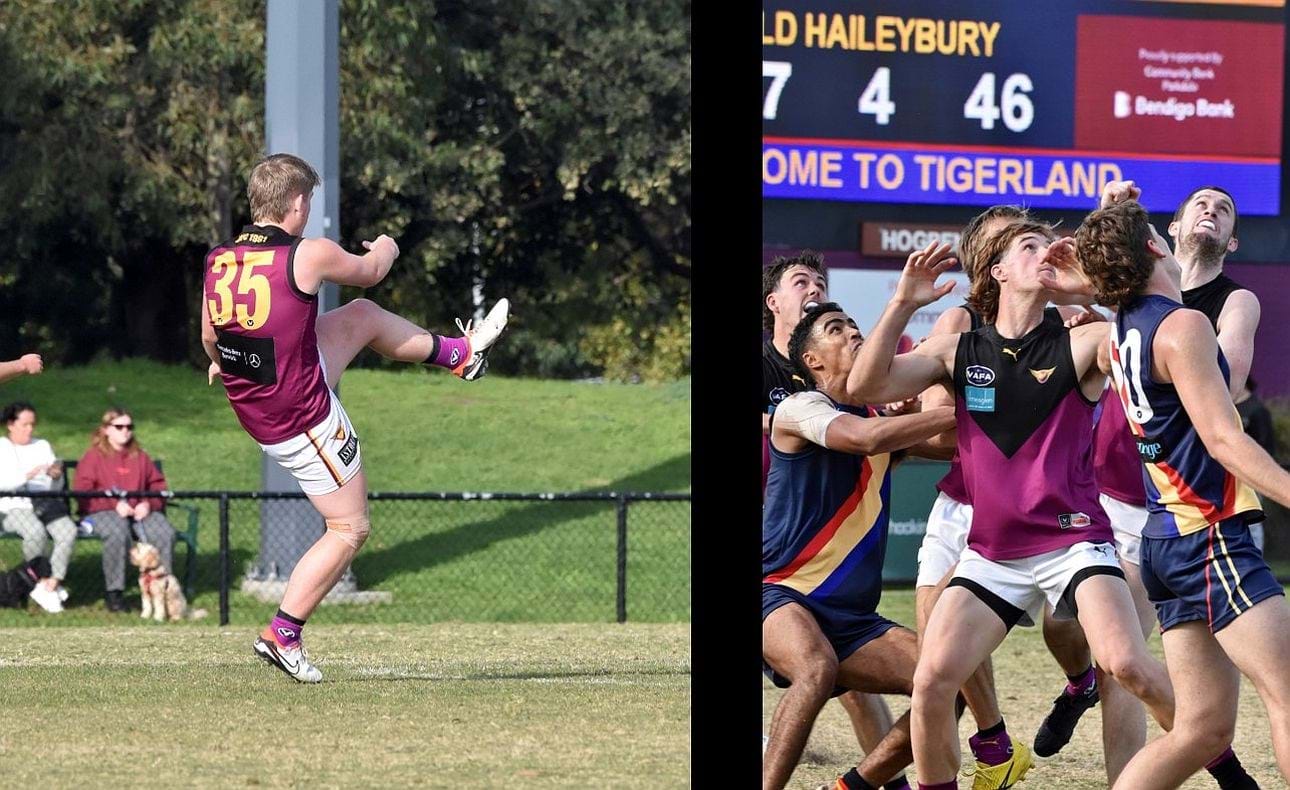 Defenders Liam Kirkwood-Scott (35) and Hugo Lynch