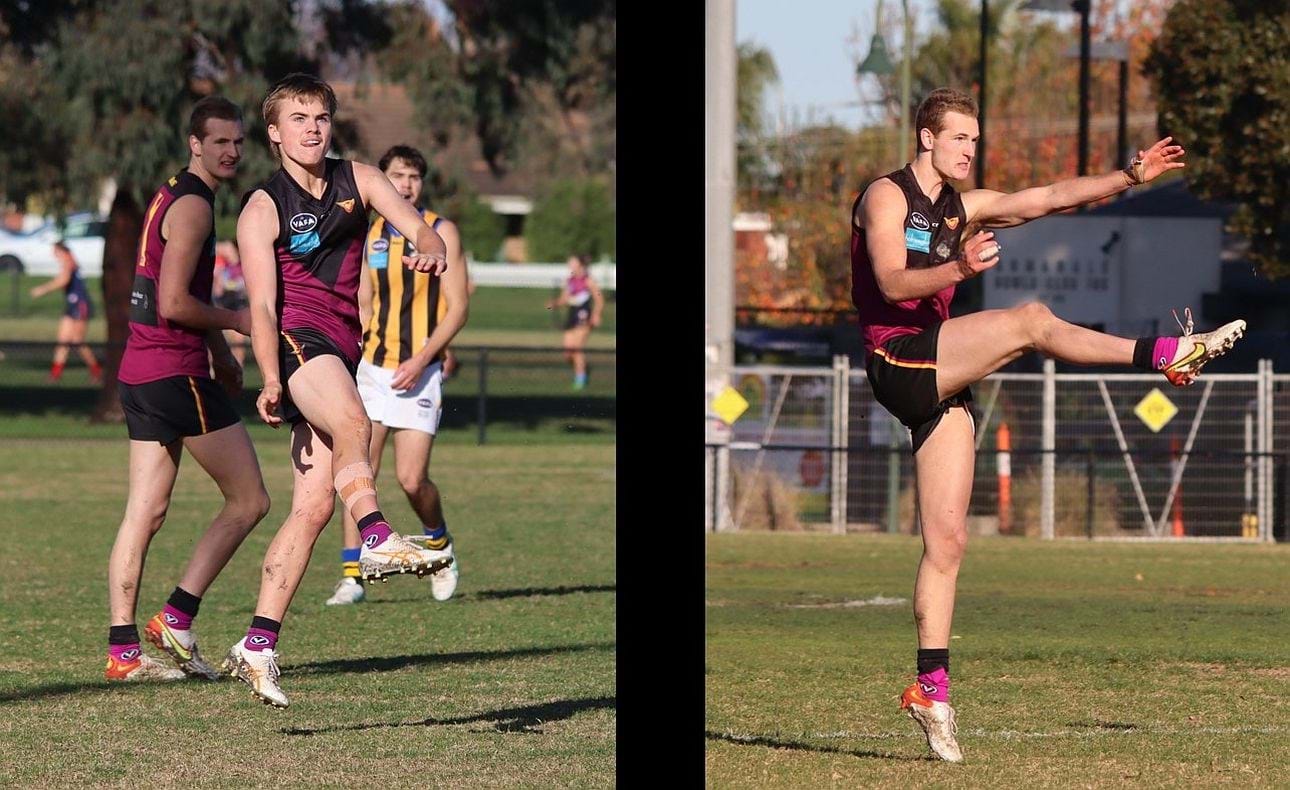 George Brayshaw and Bailey Yates shoot for goal