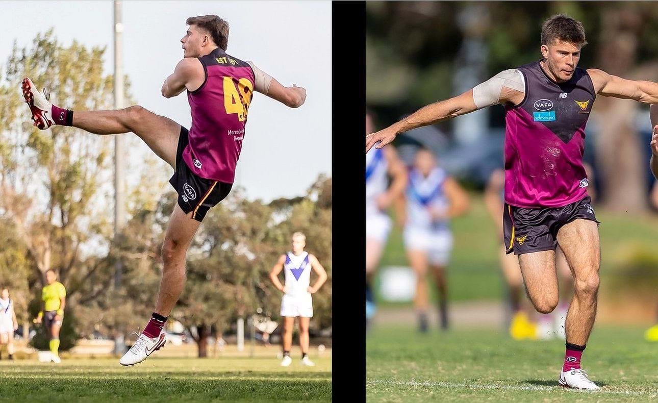 Connor Riley boots forward and spreads his wings