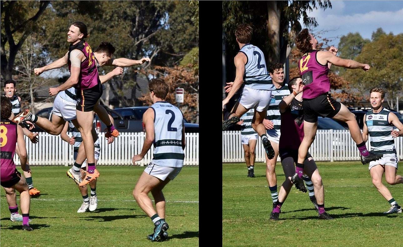 Defenders Will Paul and Hugo Lynch up in the air