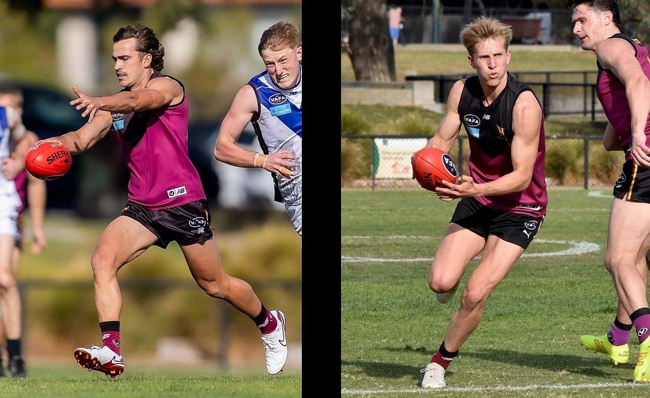 Ned Conway and Charlie Harrop stream forward