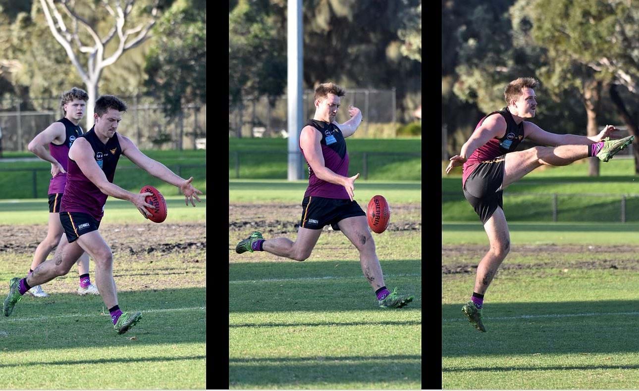 The kicking action of Corey Rich