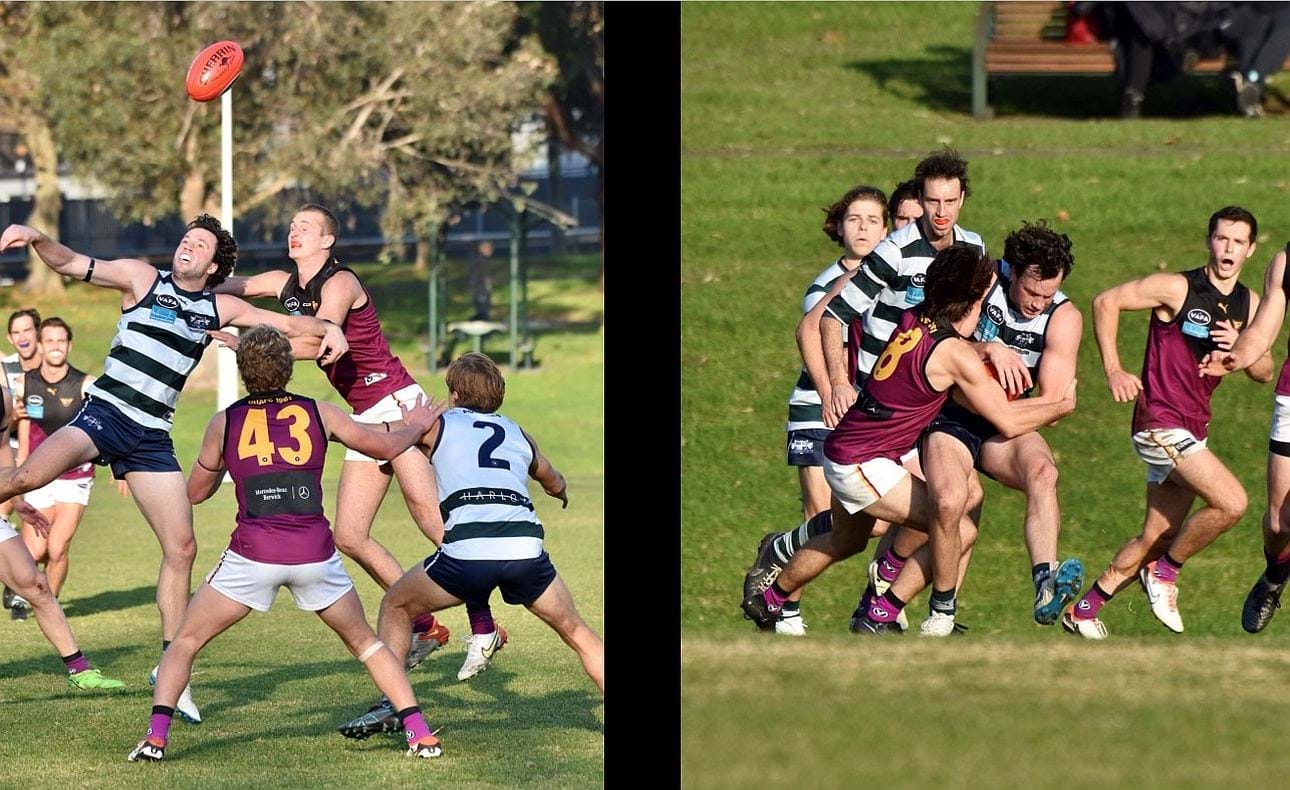 Bailey Yates competes in front of Hugo Nosiara (43) while Noah Higgins (8) lays a tackle