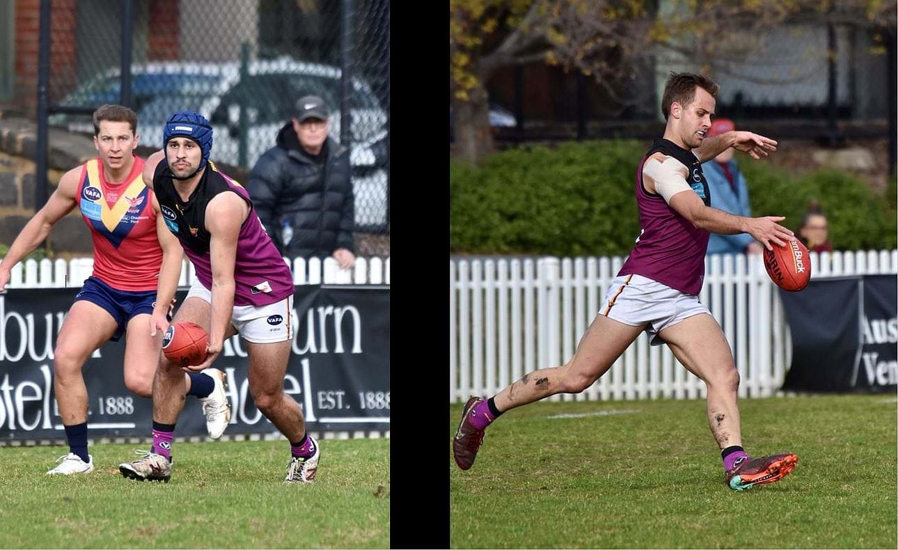 Corey Connelly clears with a handball and Brodie Steele heads long downfield