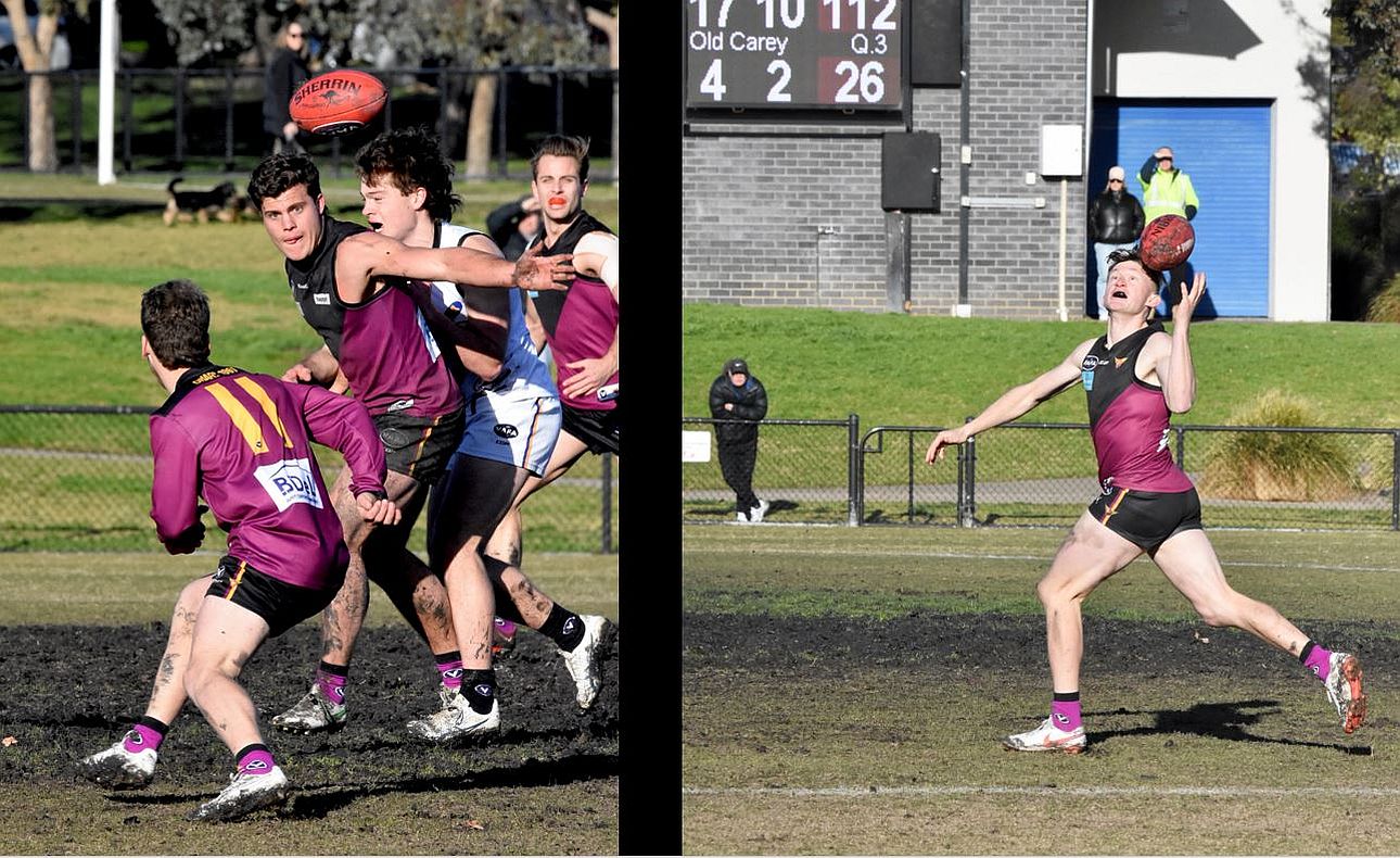 Eyes firmly on the ball for Billy Mackay and Rayner Seccull, even with the Bloods well in front