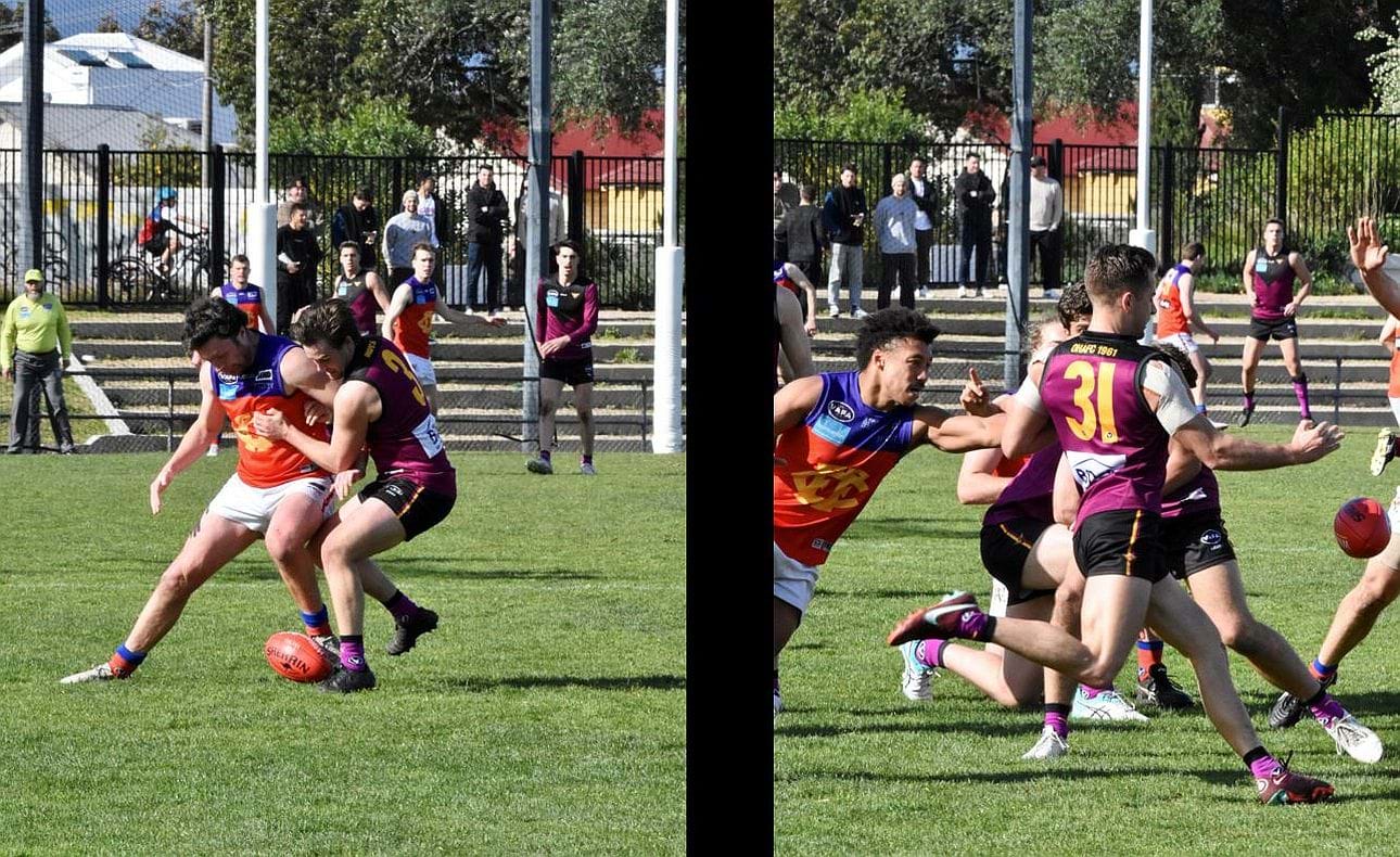 Jack Munro (3) and Brodie Steele (31) came up through the Under-19s together; here in the centre of the action