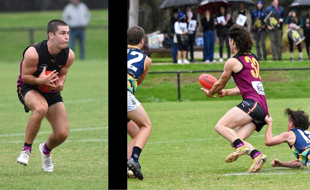 Debutants Charlie Sinclair and Luke Bailey (32) in action